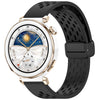 Correa de silicona con hebilla magnética plegable para Huawei Watch GT5 Pro de 42 mm (negra)