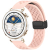 Correa de silicona con hebilla magnética plegable para Huawei Watch GT5 Pro de 42 mm (rosa claro)