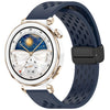 Correa de silicona con hebilla magnética plegable para Huawei Watch GT5 Pro de 42 mm (azul medianoche)