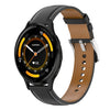 Correa de reloj de cuero genuino de 22 mm con hebilla de liberación rápida de acero inoxidable para Garmin Venu 3 (negro)