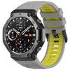 Correa de silicona con hebilla de aguja de dos tonos para reloj Amazfit T-Rex 3 (gris y amarillo)