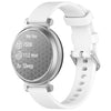 Correa de silicona para reloj Garmin Lily 2 Active con hebilla plateada de liberación rápida (blanca)