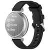 Correa de silicona para reloj Garmin Lily 2 Active con hebilla plateada de liberación rápida (negra)