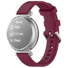 Correa de silicona para reloj Garmin Lily 2 Active con hebilla plateada de liberación rápida (rojo vino)