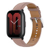 Correa de reloj de cuero genuino de 20 mm con hebilla de liberación rápida de acero inoxidable para Amazfit Active (rosa oscuro)