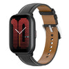 Correa de reloj de cuero genuino de 20 mm con hebilla de liberación rápida de acero inoxidable para Amazfit Active (negro)