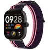 Correa de reloj con cierre de velcro tejido de nailon para Redmi Watch 5/Watch 5 eSIM (rosa y morado)