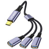 Cable de extensión divisor OTG ENKAENK-CB171 Tipo-C a 3 USB 2.0, longitud: 0,5 m