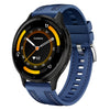 Correa de reloj híbrida de nailon y silicona de 22 mm con conector a presión para Garmin Venu 3 (azul oscuro)