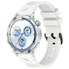 Correa de silicona con hebilla negra punteada para reloj Huawei Watch de 22 mm (blanca)
