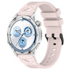 Correa de silicona con hebilla negra punteada para Huawei Watch de 22 mm (rosa)