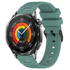 Correa de silicona con hebilla negra y patrón vertical para Huawei Watch de 22 mm (verde oliva)