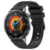 Correa de silicona con hebilla negra y patrón vertical para Huawei Watch de 22 mm (negra)