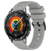 Correa de silicona con hebilla negra y patrón vertical para Huawei Watch de 22 mm (gris)