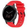 Correa de silicona con hebilla negra y patrón vertical para reloj Garmin de 22 mm (roja)