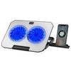 Soporte ajustable para computadora portátil con dos puertos USB N22, almohadilla de enfriamiento portátil con soporte para teléfono