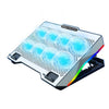 Base de refrigeración para portátil con soporte para teléfono y luz RGB S608 con 8 ventiladores silenciosos y altura ajustable