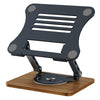 Soporte de refrigeración de madera y metal para computadora portátil plegable con rotación de 360 grados J31 (gris)