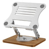 Soporte de refrigeración de madera y metal para computadora portátil plegable y giratorio de 360 grados J31 (plateado)