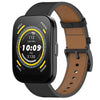 Correa de reloj de cuero de 22 mm con botón pulsador para Amazfit Bip 5/GTR 4 (negra)