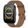 Correa de reloj de cuero de 22 mm con botón pulsador para Amazfit Bip 5/GTR 4 (marrón)