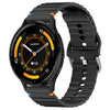 Correa de silicona de 22 mm con costuras onduladas para reloj Garmin Venu 3 (negra)