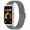 Correa de reloj trenzada elástica de nailon con hebilla deslizante para Huawei Band 10/10 NFC/9/9 NFC (verde pino)