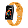 Correa de reloj de silicona con hebilla inversa de metal de color sólido para Huawei Band 10/10 NFC (amarillo)