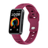 Correa de reloj de silicona con hebilla inversa de metal de color sólido para Huawei Band 10/10 NFC (rojo vino)
