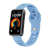 Correa de reloj de silicona con hebilla inversa de metal de color sólido para Huawei Band 10/10 NFC (azul nublado)