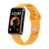 Correa de reloj de silicona plana con hebilla inversa de metal de color sólido para Huawei Band 10/10 NFC (amarillo)