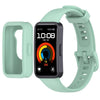 Estuche con botones de color para Huawei Band 10/9/8, correa de silicona integrada (gris y verde)
