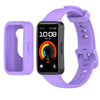 Estuche con botones de color para Huawei Band 10/9/8, correa de silicona integrada (lila)