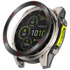 Anillo protector de acero inoxidable para reloj Garmin Fenix 8 AMOLED de 51 mm (zona horaria, negro y rojo)