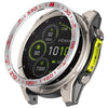 Anillo protector de acero inoxidable para reloj Garmin Fenix 8 MIP de 51 mm (Compete Speed, plateado y rojo)