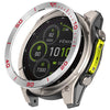 Anillo protector de acero inoxidable para reloj Garmin Tactix 8 AMOLED de 47 mm con zona horaria (plateado y rojo)