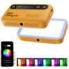 Lámpara de relleno portátil Weeylite S05 con control por aplicación para teléfono, para transmisión de video en vivo, fotografía, luz de relleno RGB a todo color (amarilla)