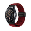 Correa de reloj trenzada de nailon con hebilla magnética de 20 mm (negro y rojo)