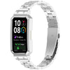 Correa de acero inoxidable con tres cuentas integradas para Huawei Band 10/10 NFC/9/9 NFC (plateada)