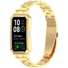 Correa de acero inoxidable con tres cuentas integradas para Huawei Band 10/10 NFC/9/9 NFC (dorada)
