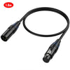 Cable adaptador de audio para auriculares JUNSUNMAY de 4 pines XLR macho a hembra, longitud: 1,8 m