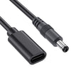 Cable de extensión de carga JUNSUNMAY de 5 V, 3 A CC, 5,5 mm x 2,1 mm, macho a hembra tipo C, longitud: 25 cm