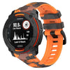 Correa de silicona con estampado de camuflaje para Garmin Instinct 3 AMOLED/Solar de 45 mm (negro y naranja)