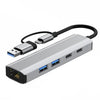 Estación de acoplamiento 6 en 1, concentrador USB/Tipo C, 2503 Gigabit RJ45, 2 x USB 3.2, USB-C 2.0, USB-C 3.2, CC 5 V