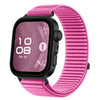 Correa de reloj de nailon tejido con cierre de velcro y interfaz metálica para Huawei Watch Fit 4, Fit 4 Pro y Fit 3 (rosa peonía)