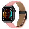 Correa de cuero negra con hebilla trasera de tortuga y textura de lichi para Huawei Watch Fit 5 / Fit 5 Pro / Fit 4 (rosa)