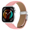 Correa de cuero con hebilla trasera de tortuga plateada con textura de lichi para Huawei Watch Fit 5 / Fit 5 Pro / Fit 4 (rosa)