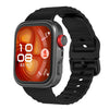 Correa de silicona de color sólido con textura ondulada para Huawei Watch Fit 5 / Fit 5 Pro / Fit 4 (negra).