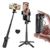 Jmary MT-18 - Soporte extensible para teléfono, control inalámbrico, mini trípode para selfies (negro)
