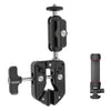 JMARY MS-90 - Adaptador de brazo mágico con cabezal de bola doble para cámaras de acción